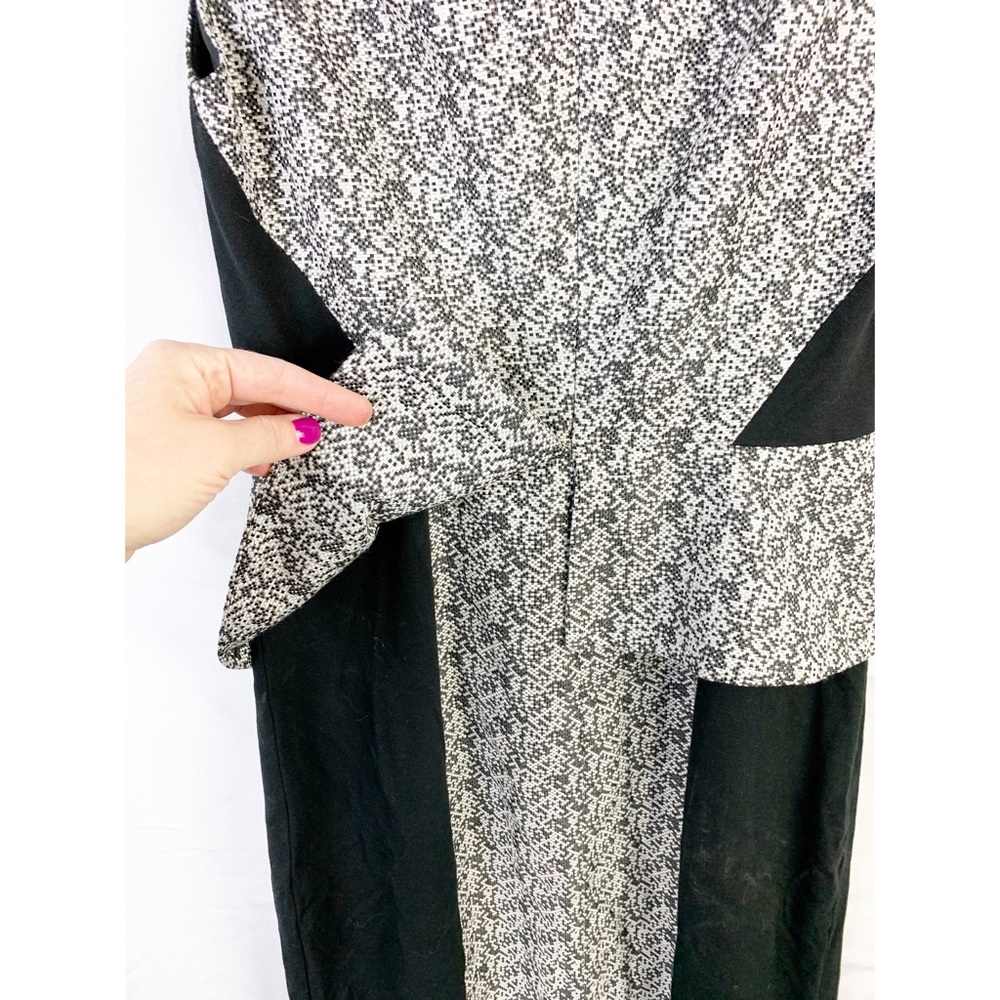Rachel Roy Peplum Dress Black White Career Sheath - Picture 9 of 13